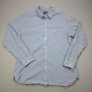 Polo Jeans Co‎ Ralph Lauren Plaid Button Down Shirt Men's XXL Blue White Green
